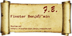 Finster Benjámin névjegykártya